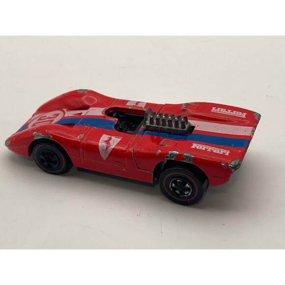 Vintage Hot Wheels 1969 Redline Ferrari 312P Back Engine Flip up Hood Diecast - Picture 5 of 10